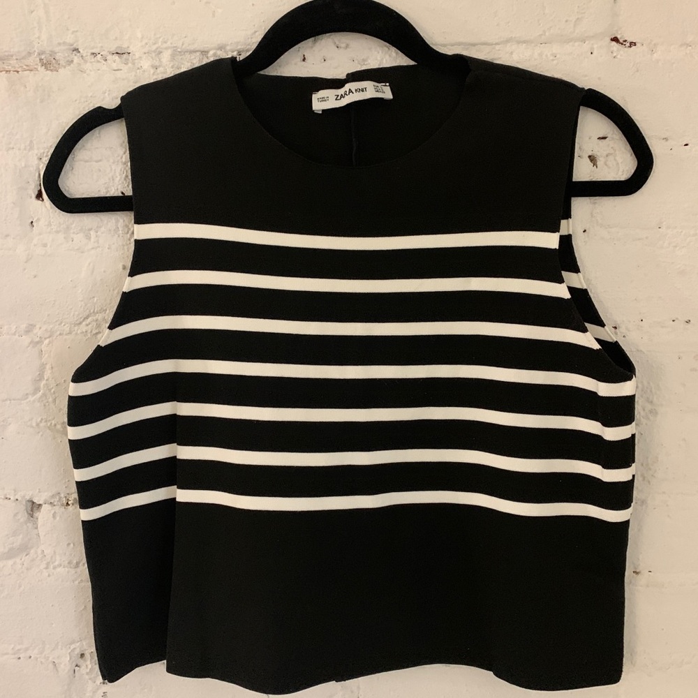 Zara striped crop top size small